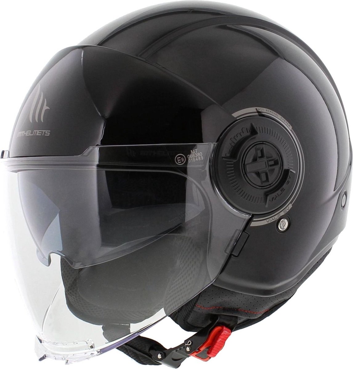MT Jethelm Viale S helm glans zwart M - Scooterhelm Brommerhelm