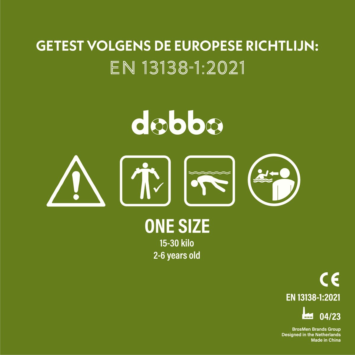 DOBBO Slomie de Schildpad - Puddle Jumper - Zwembandjes - Zwemvest - Zwemvleugels - voor Kind van 2 tot 6 jaar - 15 tot 30kg - Groen — afbeelding 2
