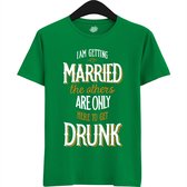 Am Getting Married | Vrijgezellenfeest Cadeau Man - Groom To Be Bachelor Party - Grappig Bruiloft En Bruidegom Bier Shirt - T-Shirt - Unisex - Kelly Groen - Maat S