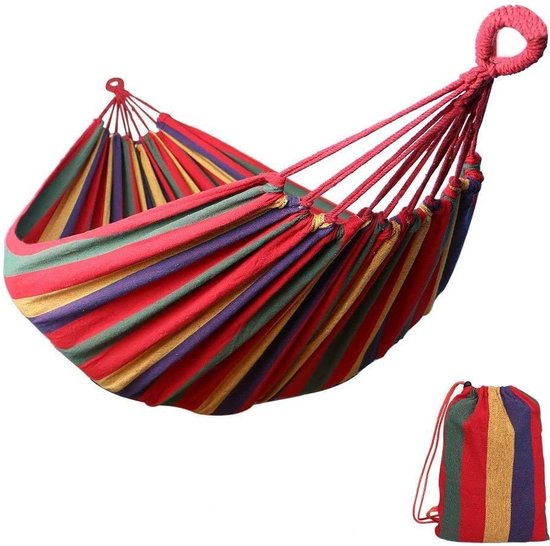 Outsunny Hangmat hangbed hangzetel hangend bed familie meerdere personen 210 kg 2 kleuren houten
