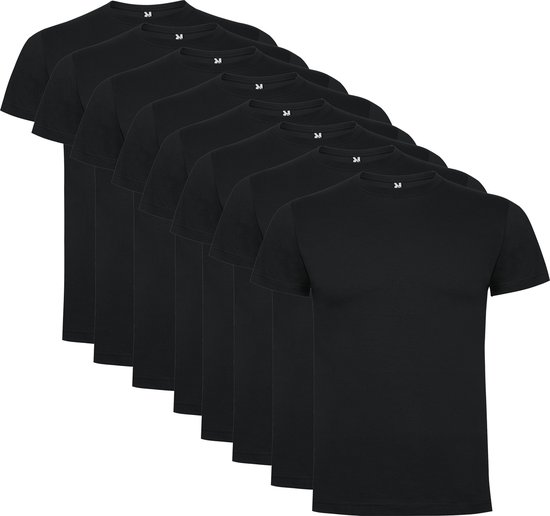 8 Pack Roly Dogo Premium Heren T-Shirt 100% katoen Ronde hals, Donker Grijs Maat M
