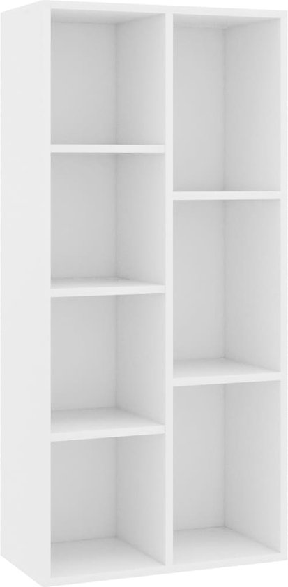 vidaXL - Boekenkast - 50x25x106 - cm - bewerkt - hout - wit