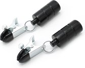 Kiotos Steel - Tepelklemmen - Nipple Adjustable Clamps 2x100g Gewichten - RVS - Zwart
