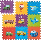 Relaxdays puzzelmat voertuigen - puzzel speelmat - kindermat - foam speeltegels - kruipmat