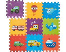 foto van puzzel speelmat - voertuigen - 9-delig - zonder schadelijke stoffen - schuimrubber