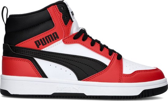 Puma Rebound V6 Mid jongens sneakers rood/zwart - Maat 39 - Uitneembare zool