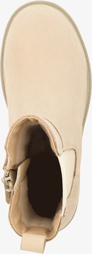 Groot leren meisjes Chelsea boots beige - Maat 38 - Uitneembare zool