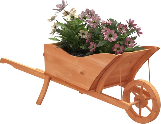 vidaXL - Plantenbak - kruiwagen - 128x45,5x43 - cm - massief - vurenhout van Merkloos	 — afbeelding 5