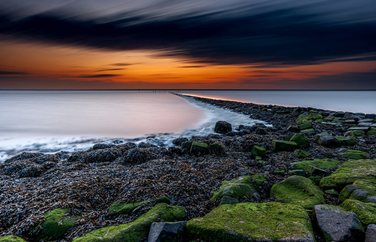 WyArt - Kunst aan de muur - landschap - groene stenen zee - 1000x1000 - glas - 4mm