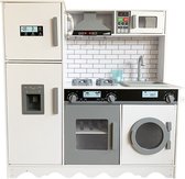 speelgoed de cuisine en bois - Cuisine de jeu - Cuisine pour enfants - y compris les ustensiles de cuisine et la machine à laver