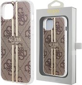 Guess - IML - Coque 4G Gold Stripe pour iPhone - 15 - Plus / 14 - Plus - marron