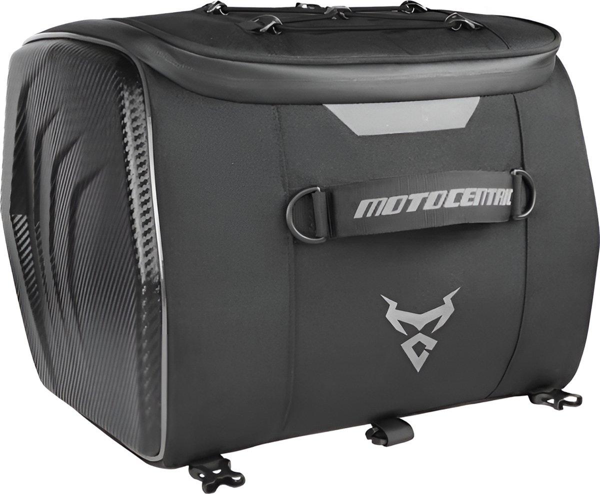 CarryQuest® - Motor Rugzak - Zadeltas Motor - Waterdichte Motorhelm Tas - Motorrugzak - 1200D Stof + EVA Composiet - Grijs - 25L Capaciteit + Reflecterende Strips