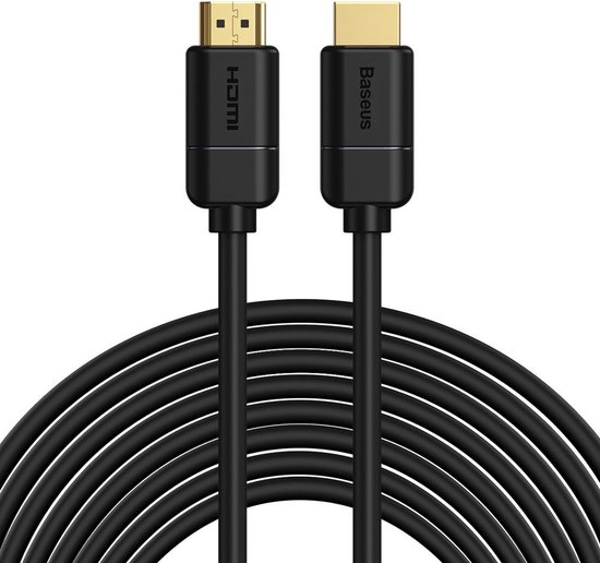 BASEUS 2X HDMI 2.0 4K 60HZ CABLE, 3D, HDR, 18GBPS, 8M (BLACK)