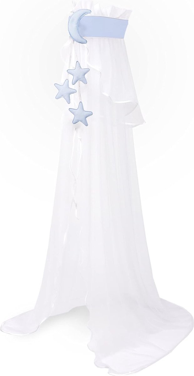 Schattige Chiffon Hemel met Strik voor Babybed en Wieg - Lichtblauw
