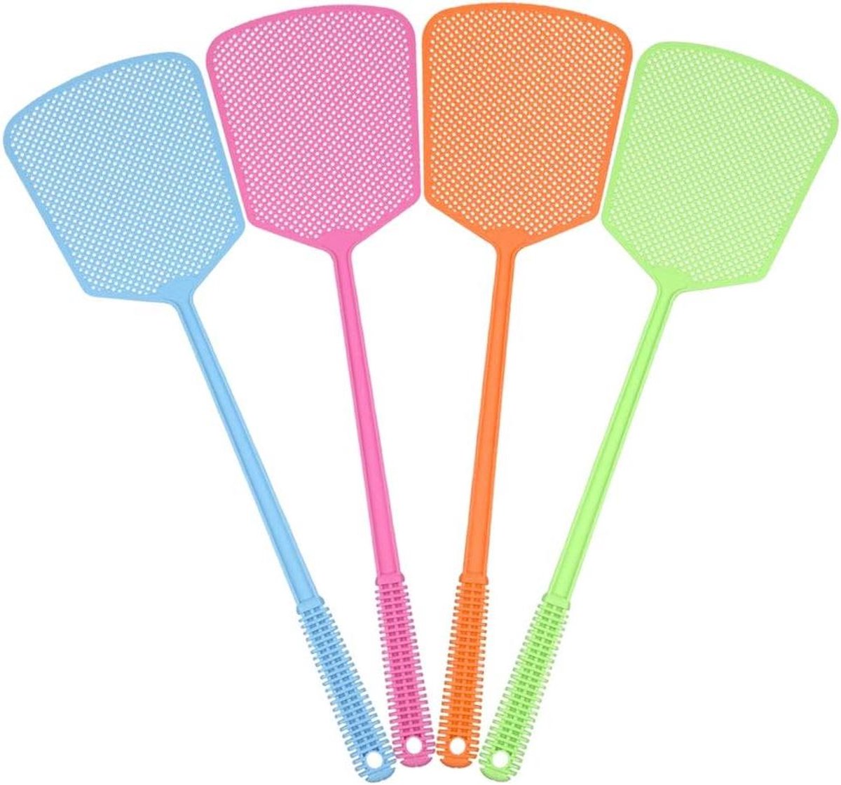 Vliegenmepper 4 Pack Sterke Flexibele Handleiding Vliegenmepper Insect Wesp Ongediertebestrijding met Lange Handvat Multi Pack Verschillende Kleuren Heavy Duty Vliegenmeppers