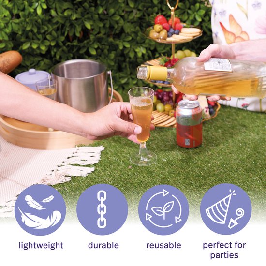 MATANA - 24 Flûtes à champagne en plastique réutilisables 150 ml - pour mariages, anniversaires, Noël et fêtes