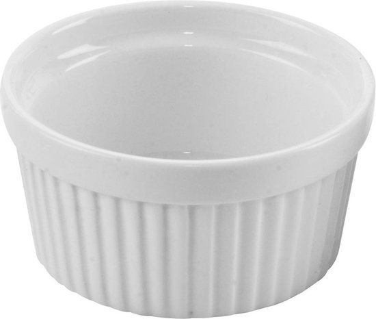 Ramekin Porselein Wit 9 cm, 150 ml - Oven Schaaltje - Ovenschaal - Snackkommen - Dipschalen - Kleine Kom voor Dipsauzen en Snacks
