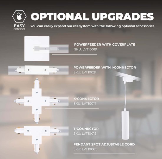 Zoom 3-fase railverlichting set - L-vorm - Wit - 8 spots