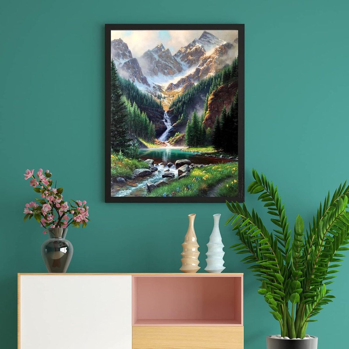 KEYIFA Peinture Par Numéros Pour Adulte, Ville De Montagne