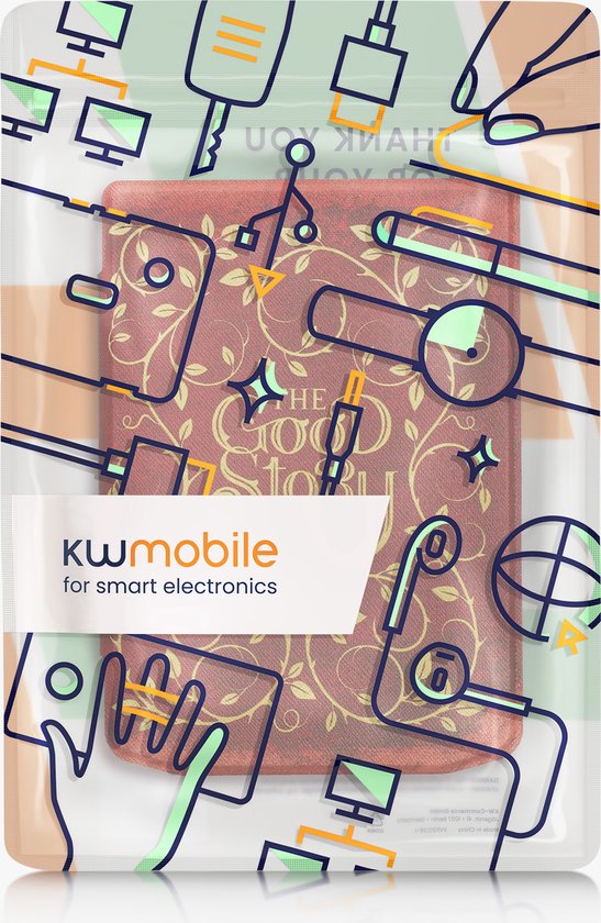 kwmobile e-reader hoesje geschikt voor Pocketbook Verse / Verse Lite / Verse Pro / Color / Vivlio Light/Light HD hoes - E reader flip case met magnetische sluiting - Ereader cover - Sprookjesboek design in geel / oranje / rood van Merkloos — afbeelding 5