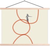 Posterhanger incl. Poster 120x90 cm - Schoolplaat - Liefde - Vintage - Koppel - Design - Textielposter - Blanke latten