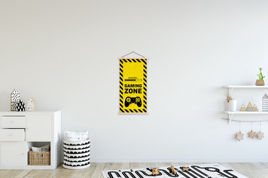 Porte-affiche avec affiche - Affiche scolaire - Gaming - Quotes - Controller - Gaming zone - Game - 40x80 cm - lattes vierges