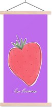 Porte-affiche avec affiche - Affiche scolaire - Fraise - Fruit - Citations - 60x120 cm - lattes vierges
