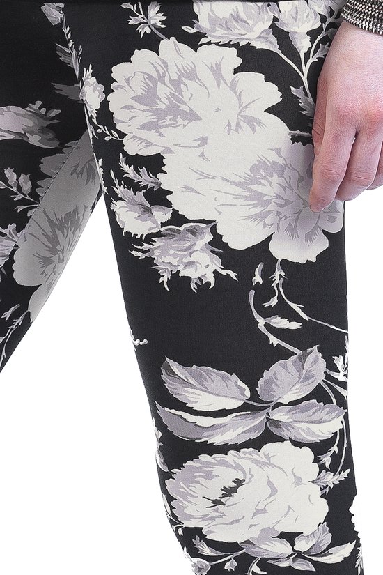 Legging Urban Classics -S- Flower Graphic Noir / Blanc