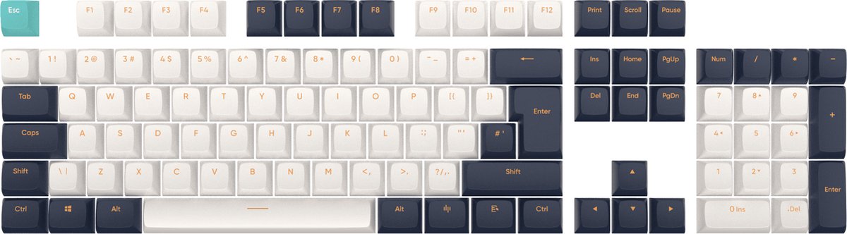 Dark Project - Keycaps - Marineblauw/Ivoor (Meertalig)