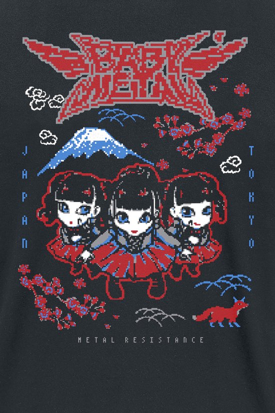 Babymetal Pixel Tokyo Heren T-shirt - zwart - M