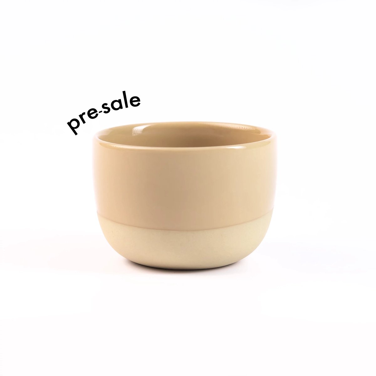 Cappuccino kopje – 180ml - Half Glazed - Sand Yellow - Handgemaakt – Porselein – Koffiekopjes – Espressomachine - Barista Essentials