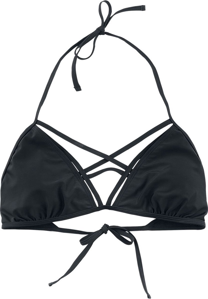 Gothicana zwarte mix and match bikinitop met decoratieve bandjes aan de voorkant - Dames