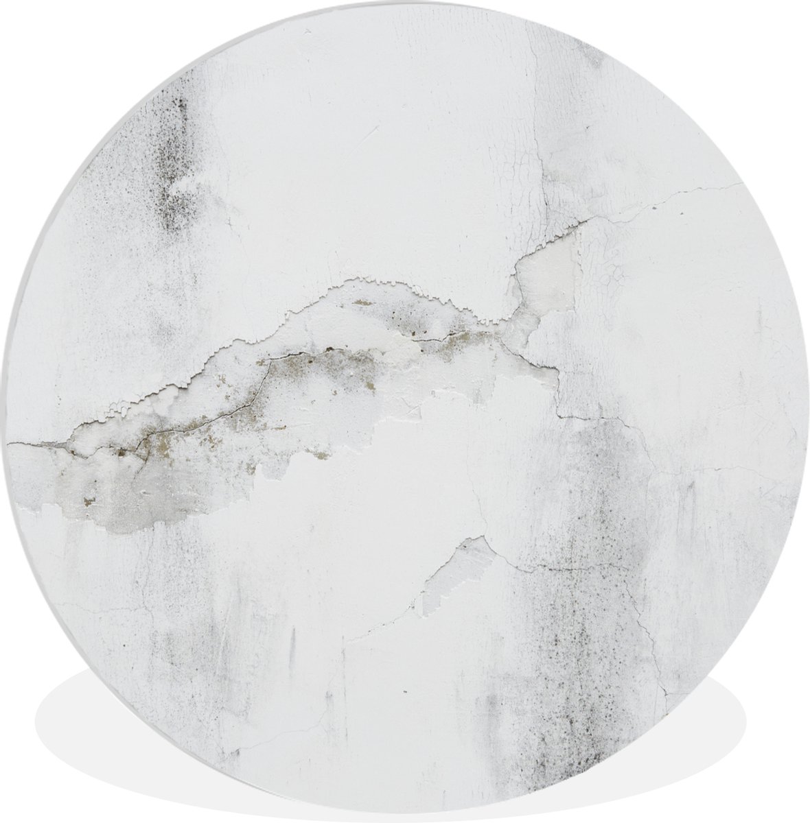 WallCircle Wandcirkel 90x90 - Beton - Grijs - Wit - Ronde schilderijen woonkamer - Wandbord rond - Muurdecoratie cirkel - Kamer decoratie binnen - Wanddecoratie muurcirkel - Woonaccessoires Multicolor