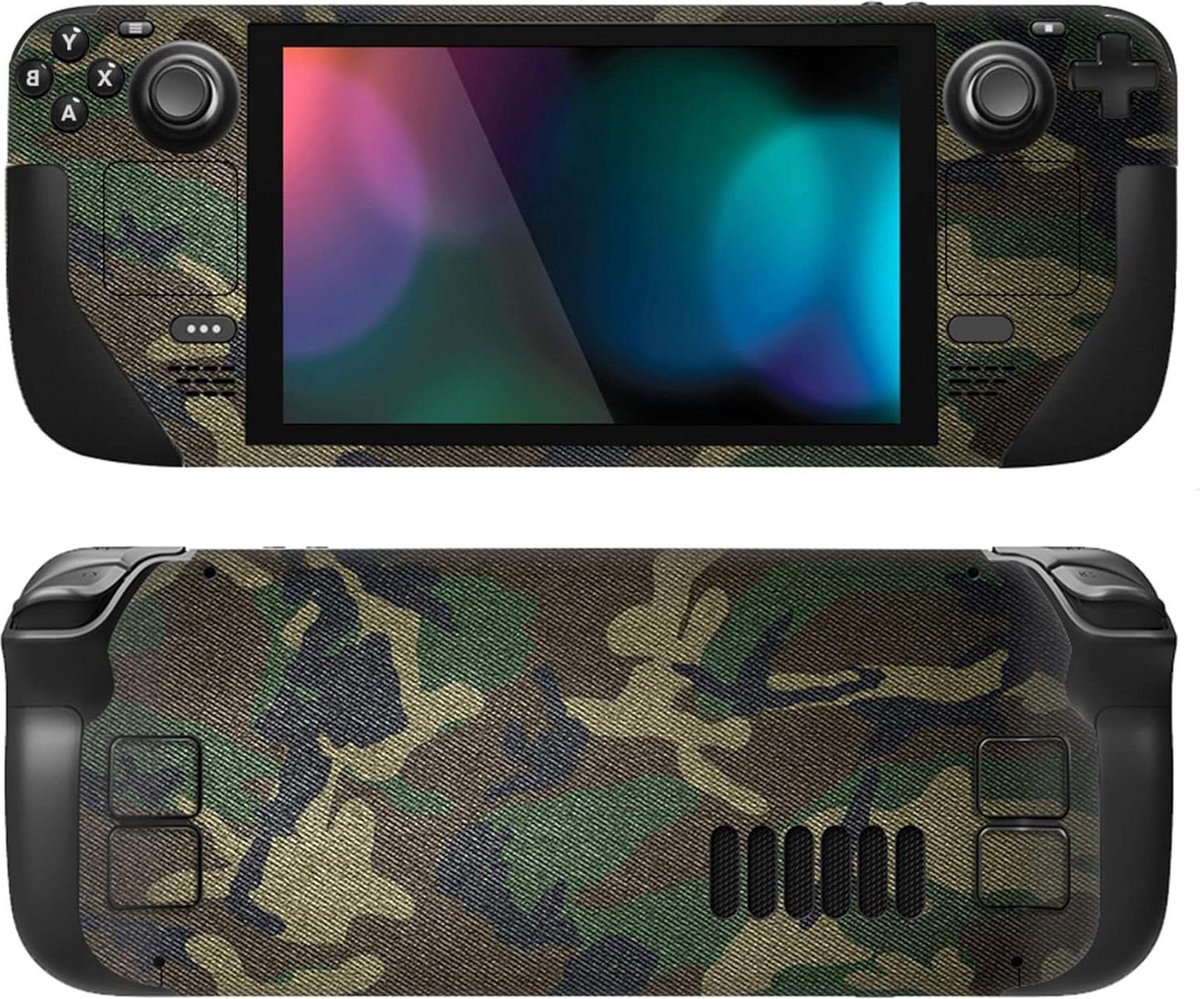 Volledige Set Faceplate Decals voor Steam Deck OLED Handheld PC Gaming in Legergroen Camouflage