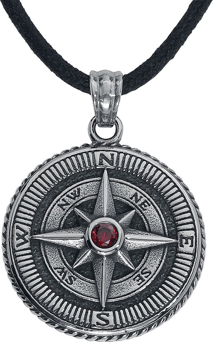 Goedkoopste etNox Compass Halsketting zilverkleurig Roestvrij staal Unisex - Basics