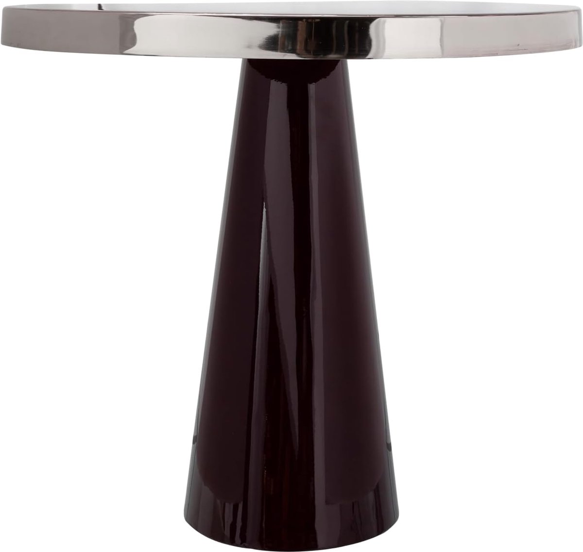 Goodivery ® Moderne Glanzende Ronde Bijzettafel van IJzer Metaal voor Woonkamer en Hal