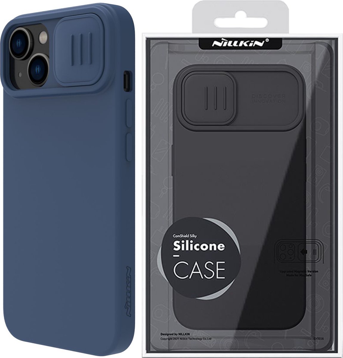 Nillkin CamShield Silicone Case - Geschikt voor Apple iPhone 14 (6.1") - Blauw