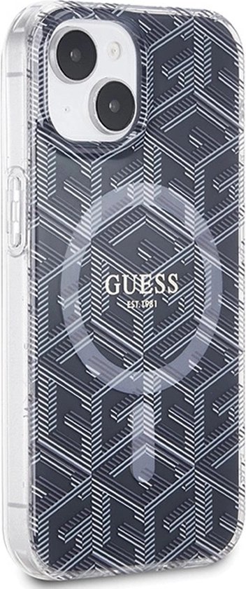 Guess - IML - Coque GCUbe MagSafe pour iPhone - 15 - Plus / 14 - Plus - noir