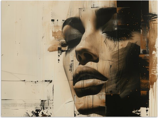 Affiche 40x30 cm - Femme - Visage - Abstrait - Art - Posters - Décoration chambre - Décoration murale salon - Décoration murale chambre