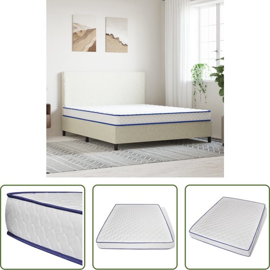 vidaXL Matras 160x200 - Traagschuim Matras - Matras 200x160x17 cm Zacht traagschuim - Slaapcomfort - Rugpijn - Gewrichtspijn