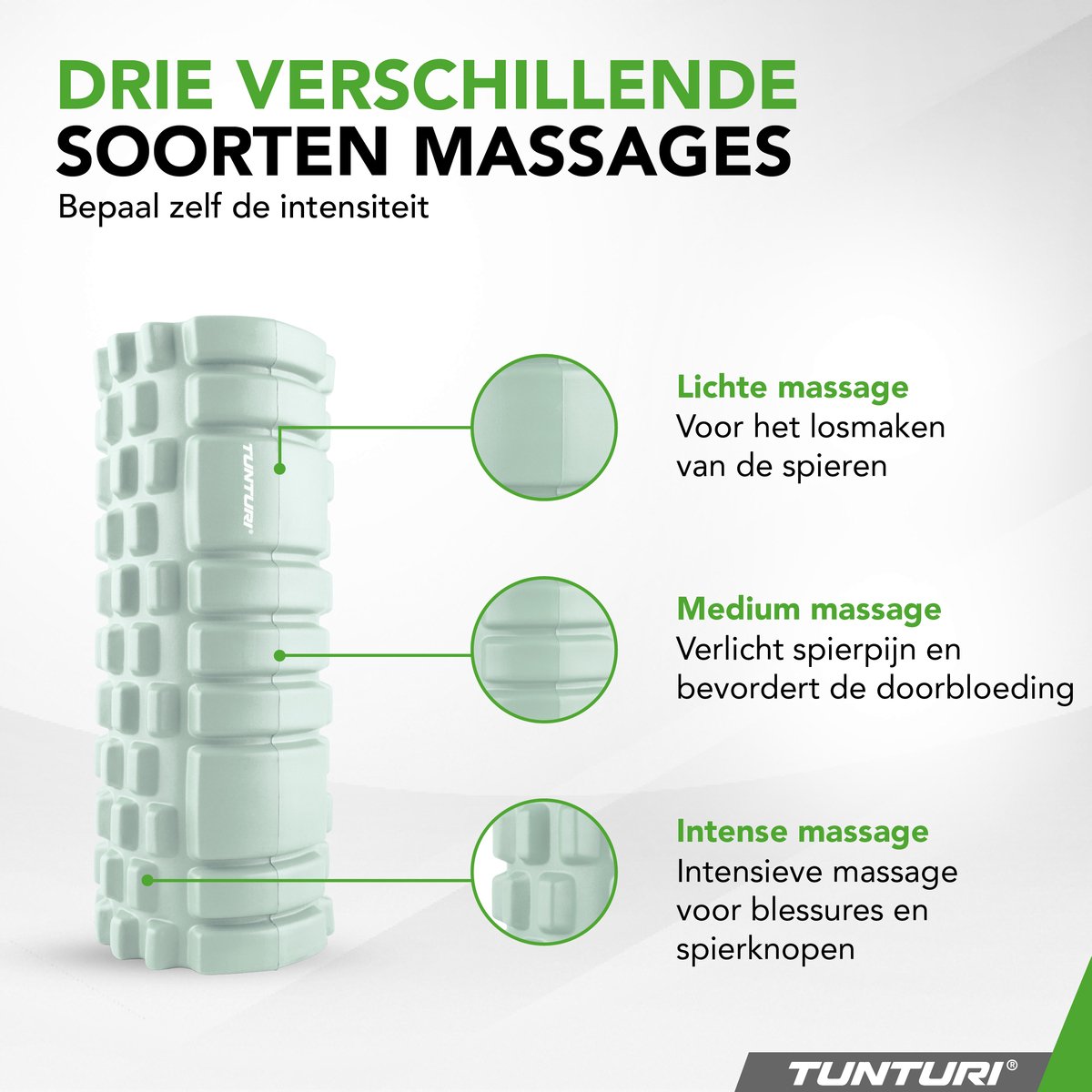 Tunturi Yoga Grid Foam Roller - Massage Roller - Mint thumbnail 5