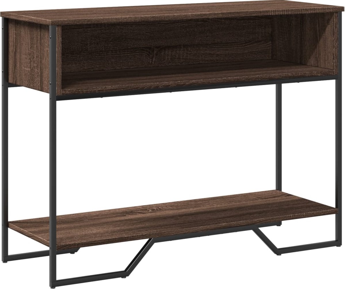 vidaXL Wandtafel - 100x35x74,5 - cm - bewerkt - hout - bruin - eikenkleurig bruineiken