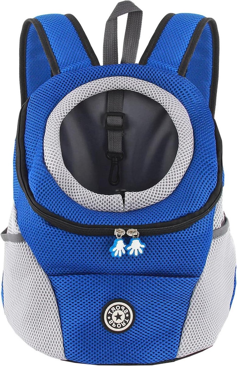 Pet Carrier Rugzak - kleine hond kat - Ademend Head-Out Ontwerp - Waterdichte Onderzijde - Luchtvaartmaatschappij Goedgekeurd - Outdoor Wandelen Travel Bike - Blauw - S