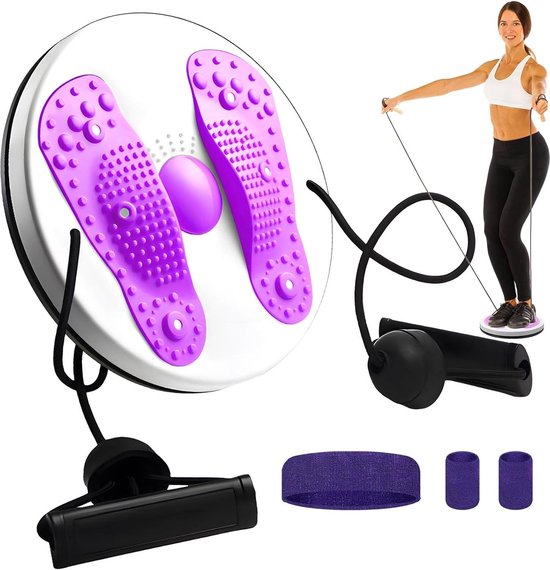 Twist Board Flintronic Per Dimagrimento - Disco Rotante Con Fune, Massaggio Piedi, Portata 120kg - Foto 12