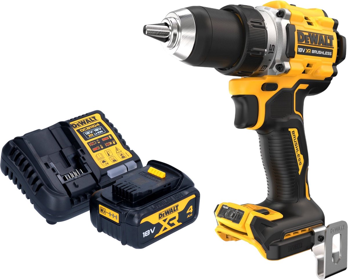 DeWalt DCD 800 M1 accuboormachine 18 V 90 Nm borstelloos + 1x oplaadbare accu 4.0 Ah + lader