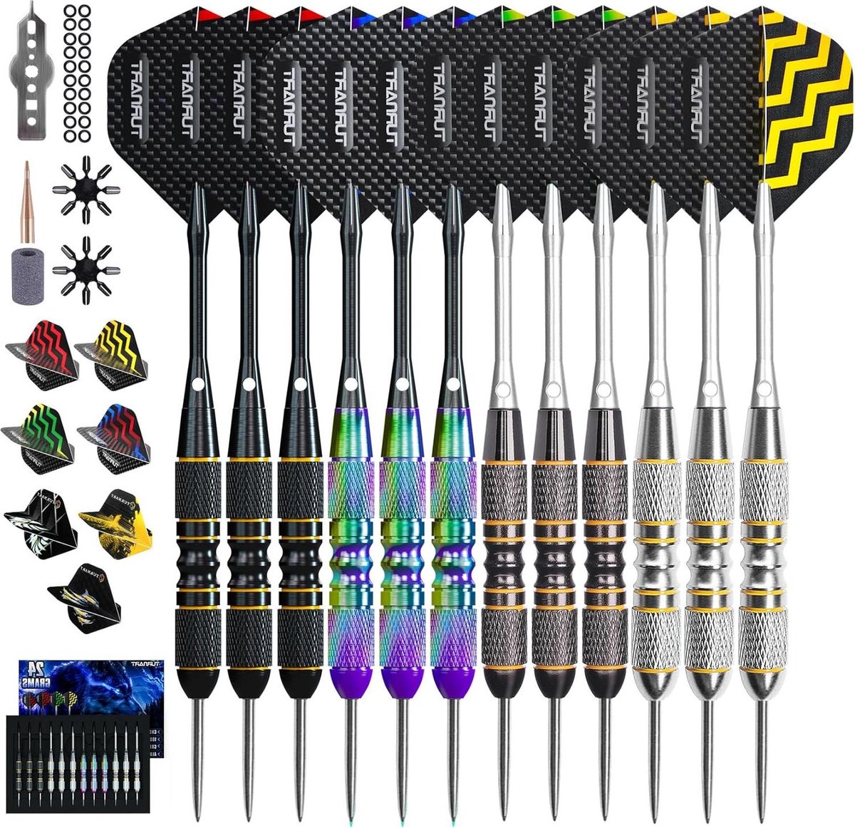 Metalen Tip Darts Set 24 Gram - Professionele Darts met Stijlvolle Case