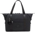 Sac Kipling ART M noir avec fermeture éclair, poche avant et porte-clés singe Kipling.