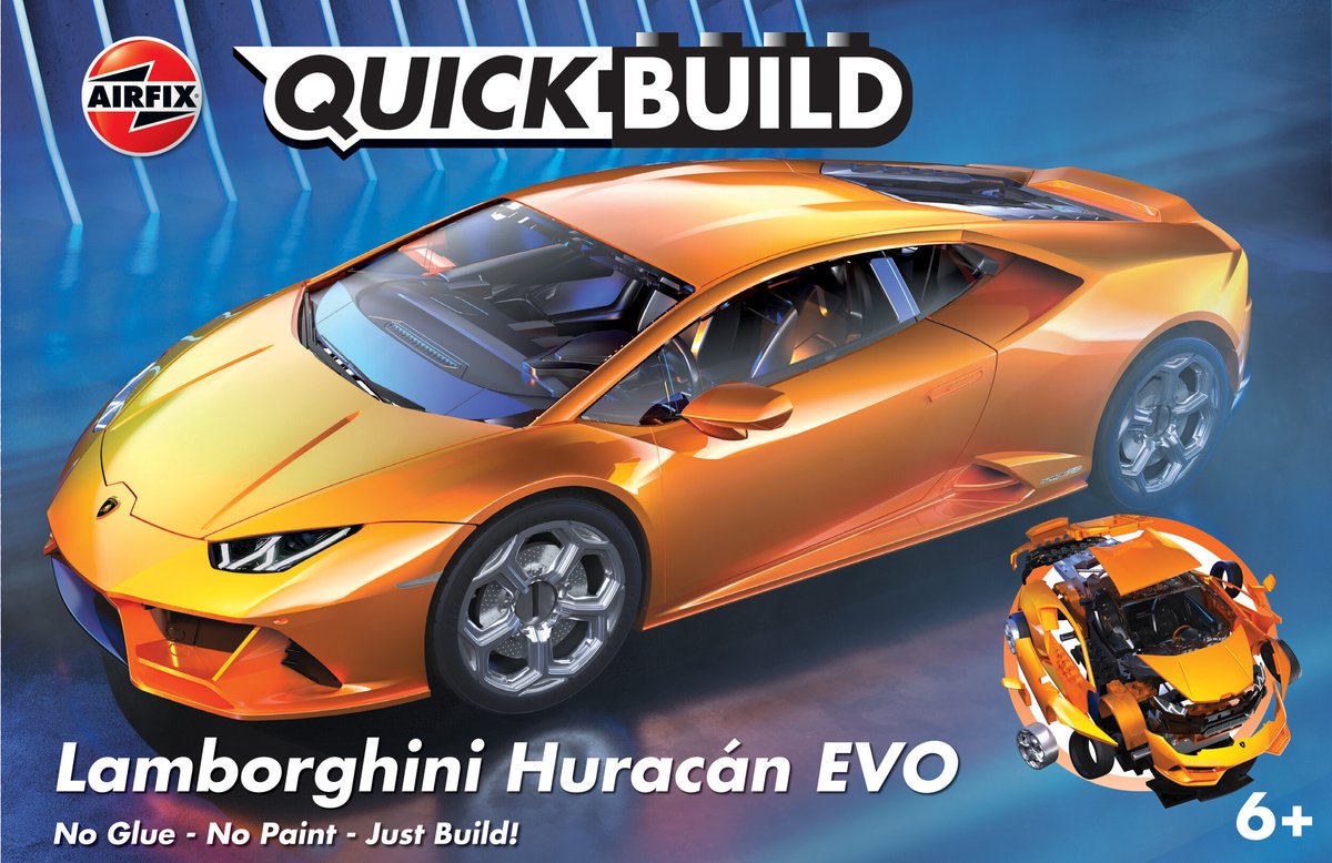 Airfix Modelbouwpakket Auto - J6058 QUICKBUILD Lamborghini Huracan EVO - Oranje - Sport Auto Plastic - Airfix - Modelbouw