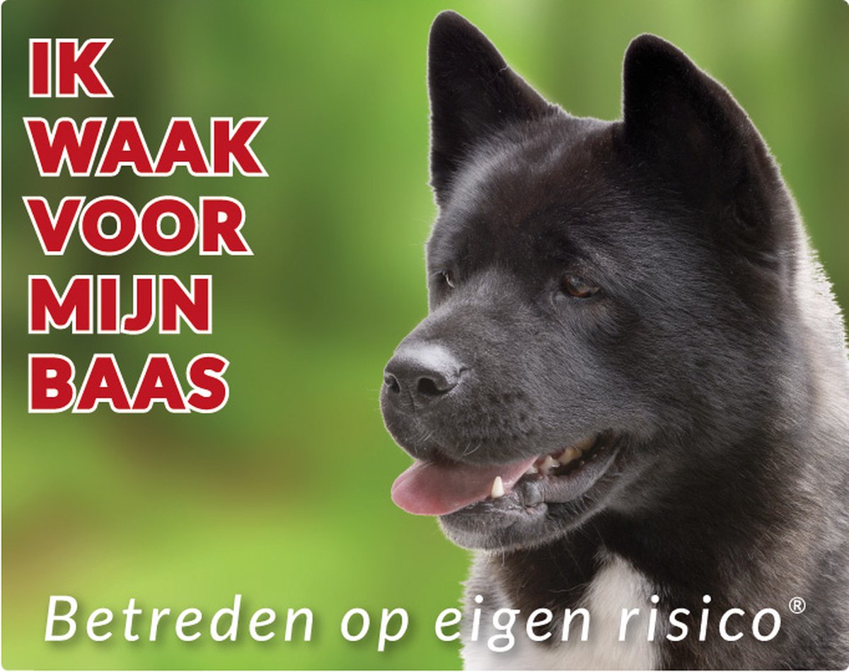 Bol.com Akita Waakbord - Ik waak voor mijn baas Zwart aanbieding
