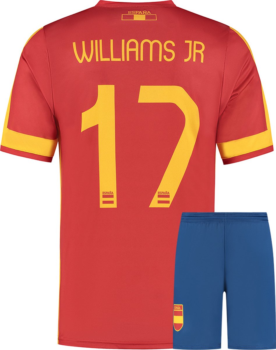Williams Spanje Voetbaltenue - Voetbal Tenue Kinderen - Shirt en Broekje - Jongens en Meisjes - Volwassenen - Heren en Dames - Maat XXL